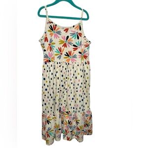Hanna Andersson Mix It Up‎ Midi Dress Size 10 Cotton Jersey Tiered Skirt Summer